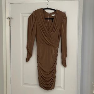 Astr rouched slinky brown dress